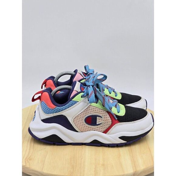 Champion Womens 93 Eighteen SP Block W Leather White Multi Shoes Size 6W - Picture 1 of 8